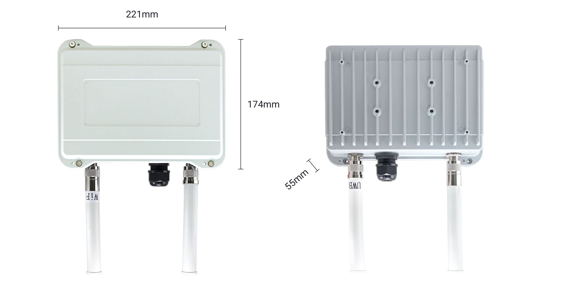 GA-210W 防水型 UWB RTLS 定位基位尺寸