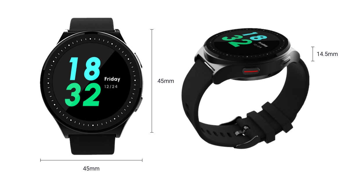 GT-320 Watch Type UWB RTLS Tag dimensions